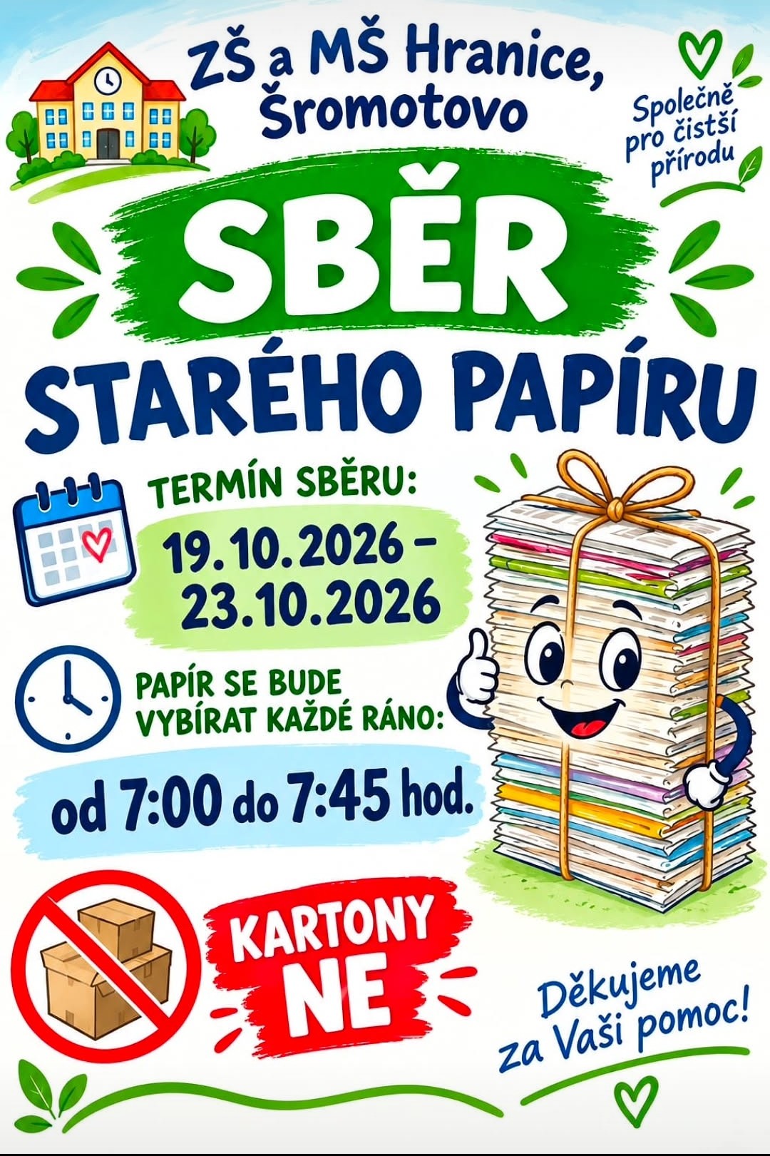 sběr papíru 2026 - plakát